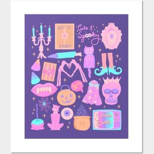 Cute and Spooky Pastel Halloween Posters and Art